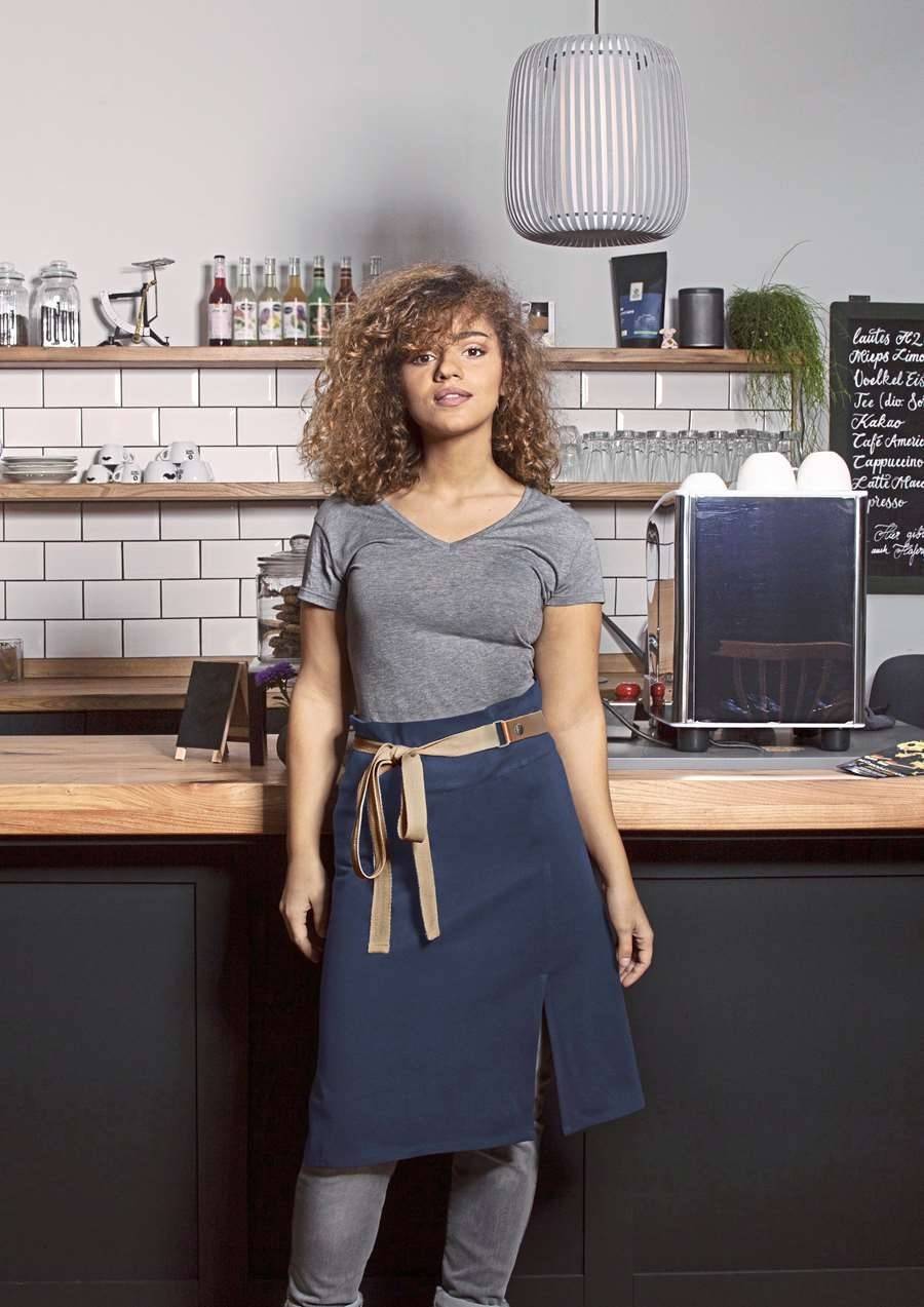 Modna zapaska kelnerska z kieszeniami, dodatki z naturalnej skóry