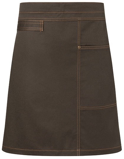 Modna zapaska kelnerska z kontrastowymi szwami