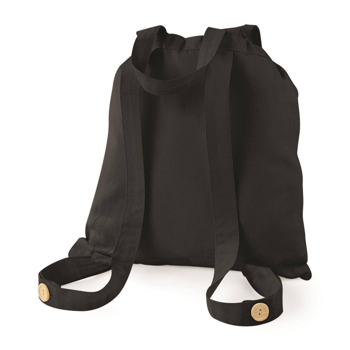 Modny plecak płócienny z drewnianymi guzikami