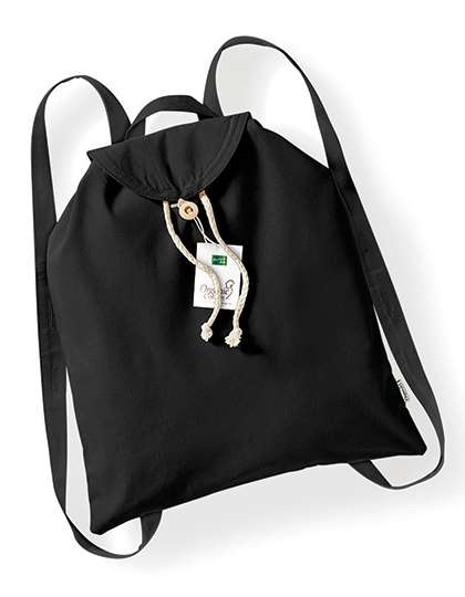 Modny plecak płócienny z drewnianymi guzikami