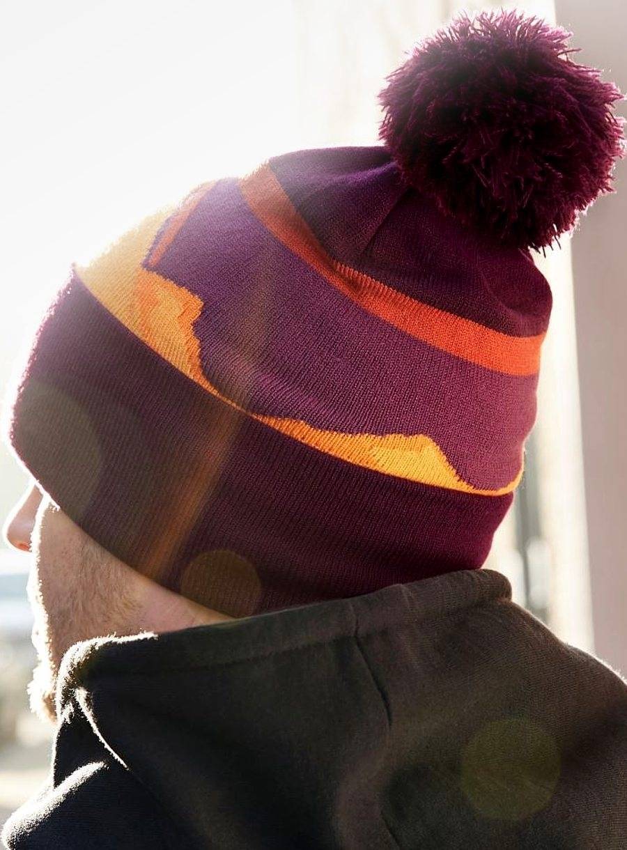 Mountain Peaks Pom Pom Beanie