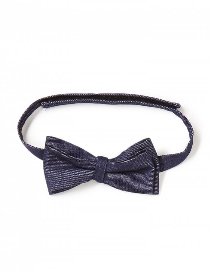 Muszka jeansowa z zapięciem na rzep