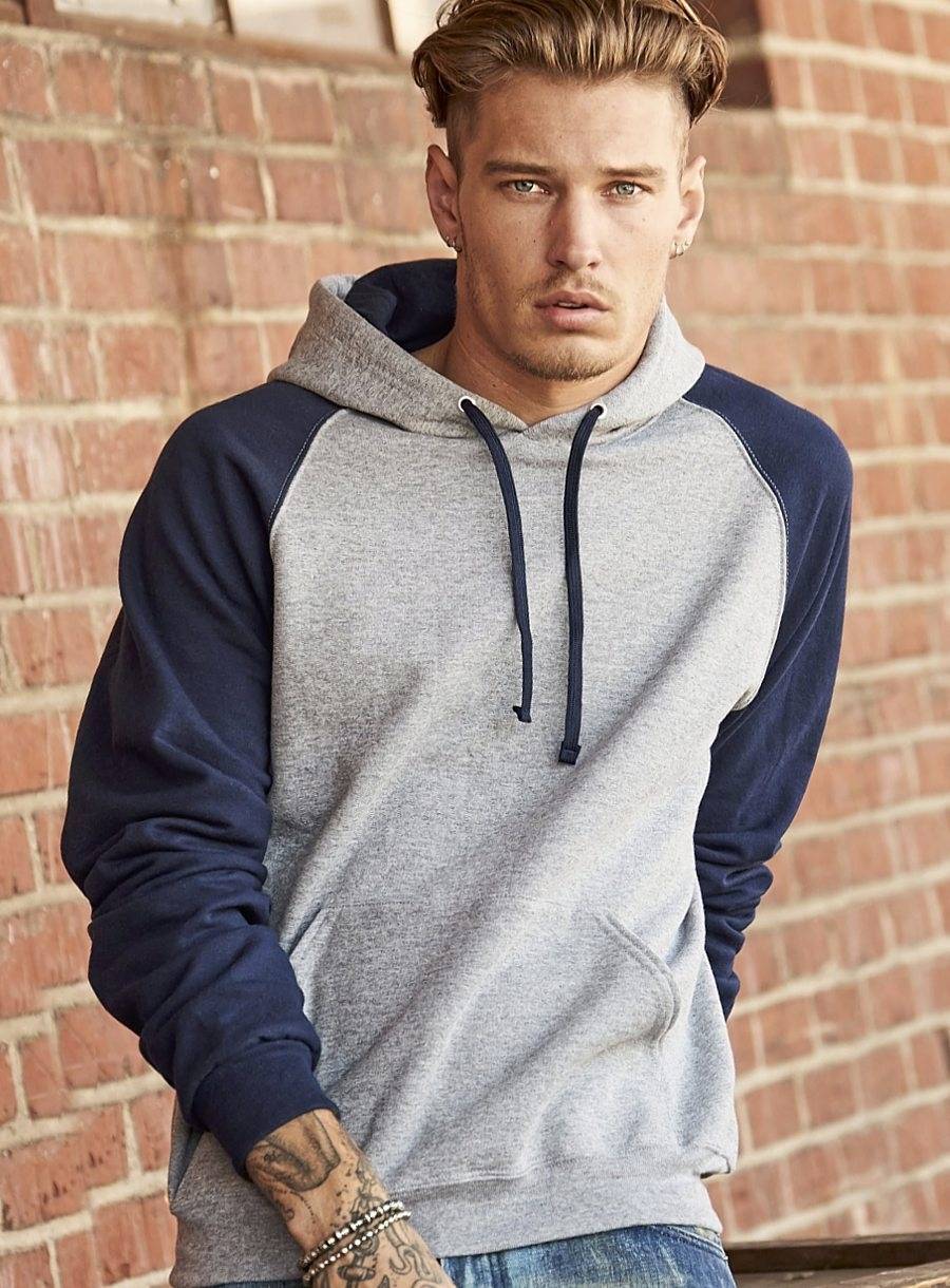 Nublend® Colour-Block Raglan Hooded Sweatshirt