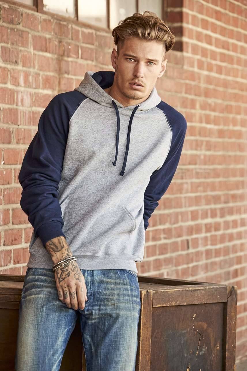 Nublend® Colour-Block Raglan Hooded Sweatshirt