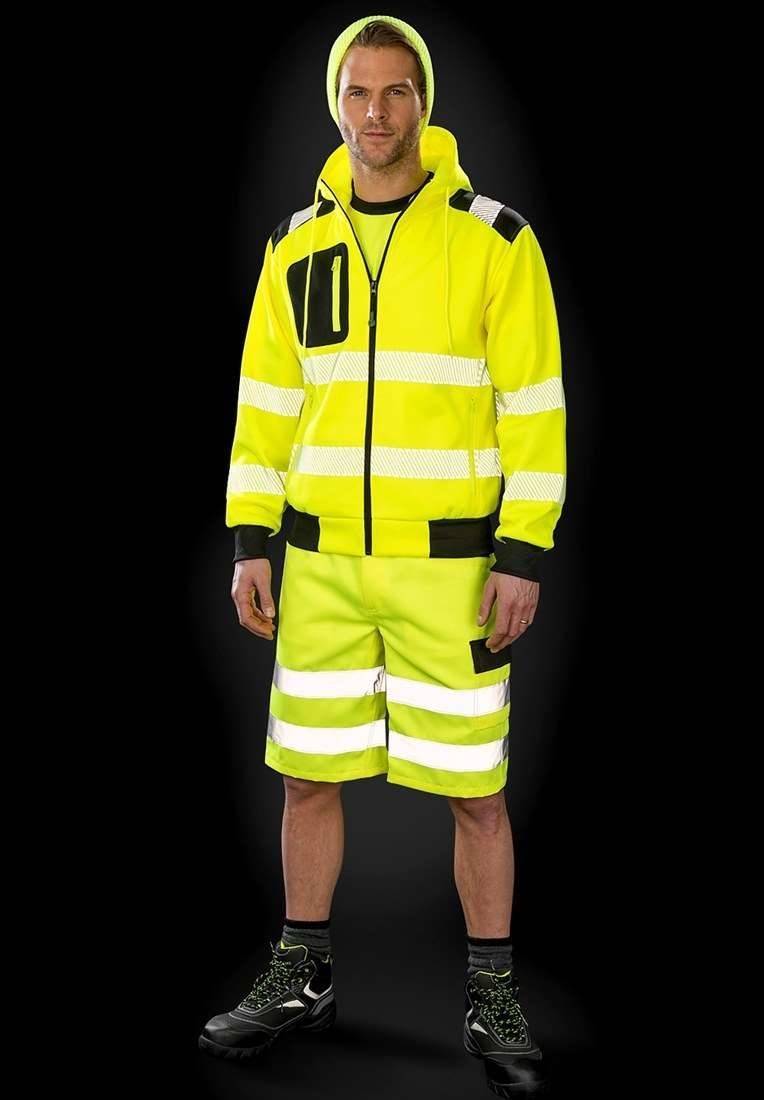 Odblaskowa bluza robocza z kapturem, oddychający materiał pochodzący z recyklingu