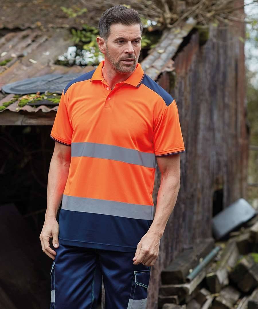 Odblaskowa koszulka polo dwukolorowa marki Yoko