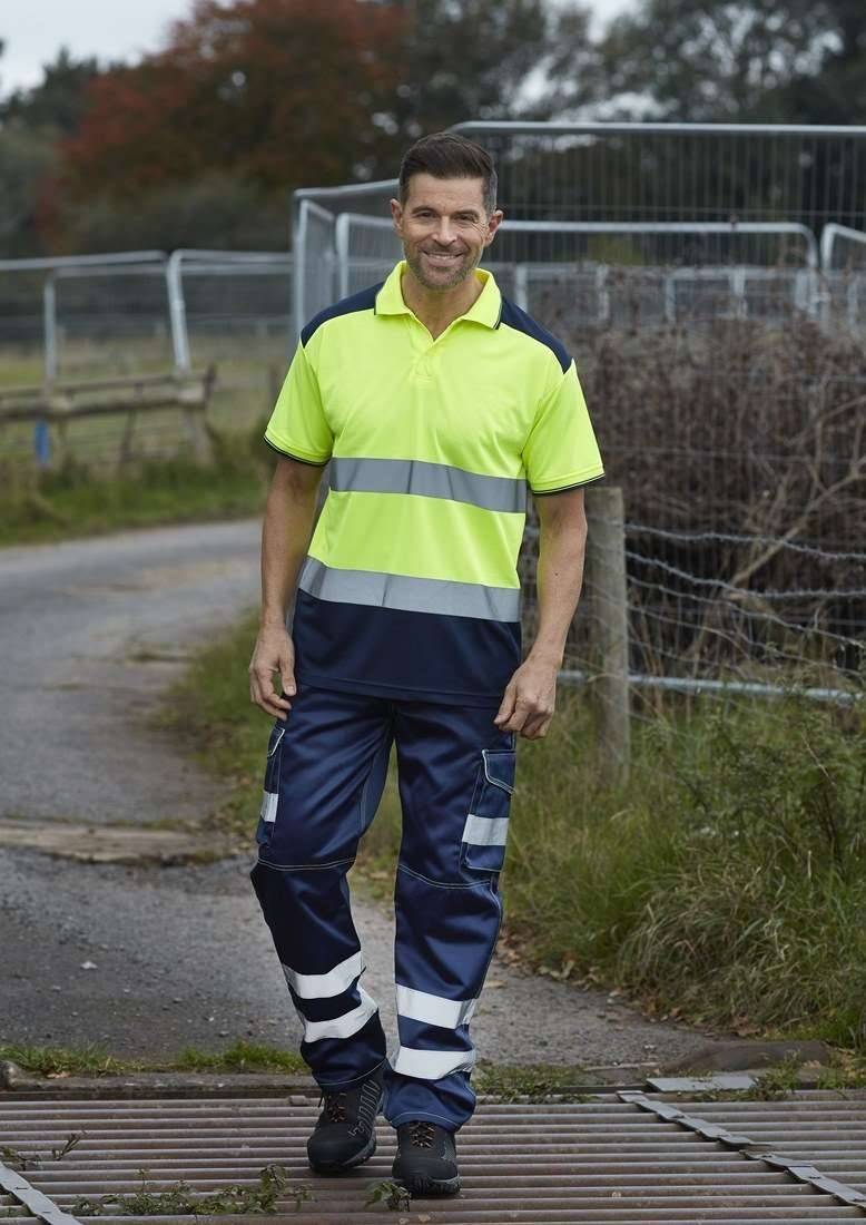 Odblaskowa koszulka polo dwukolorowa marki Yoko