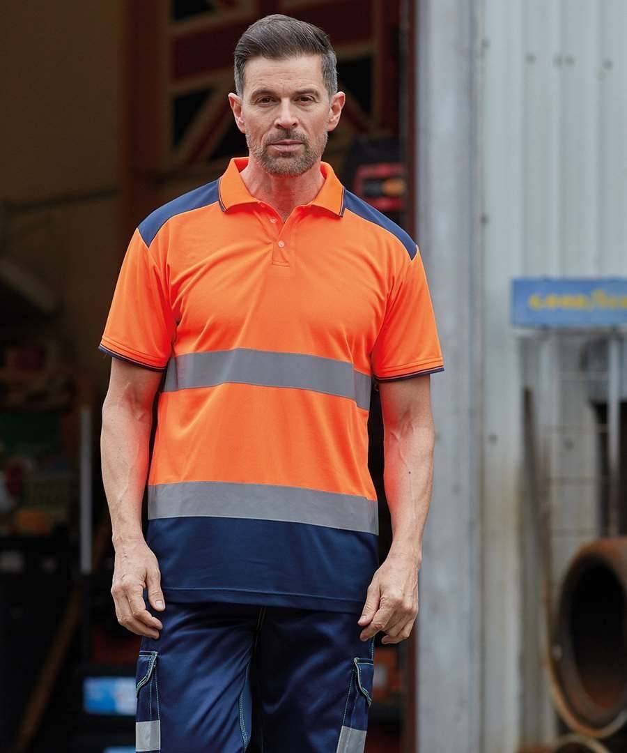 Odblaskowa koszulka polo dwukolorowa marki Yoko