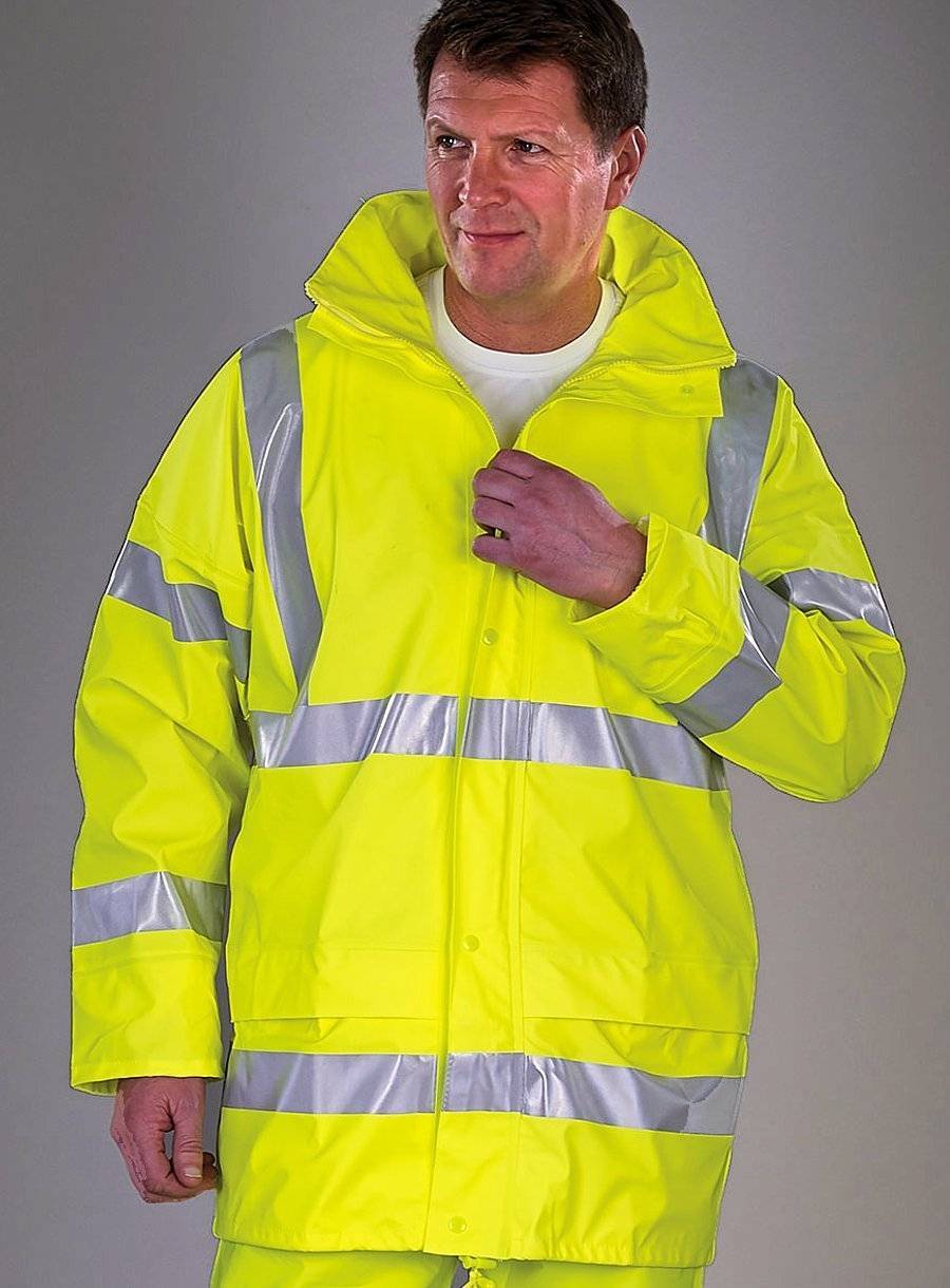 Odblaskowa kurtka robocza z regulowanym dołem za pomocą troczków