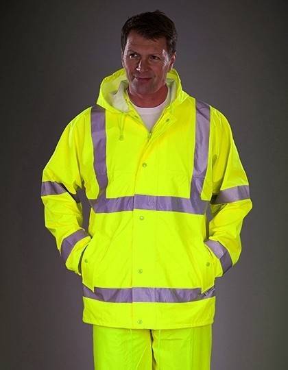 Odblaskowa kurtka robocza z regulowanym dołem za pomocą troczków