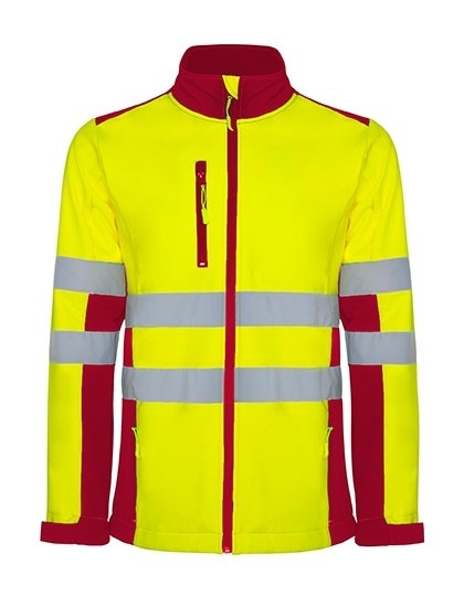 Odblaskowa kurtka softshell marki Roly z regulowanymi mankietami