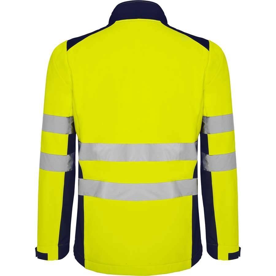 Odblaskowa kurtka softshell marki Roly z regulowanymi mankietami