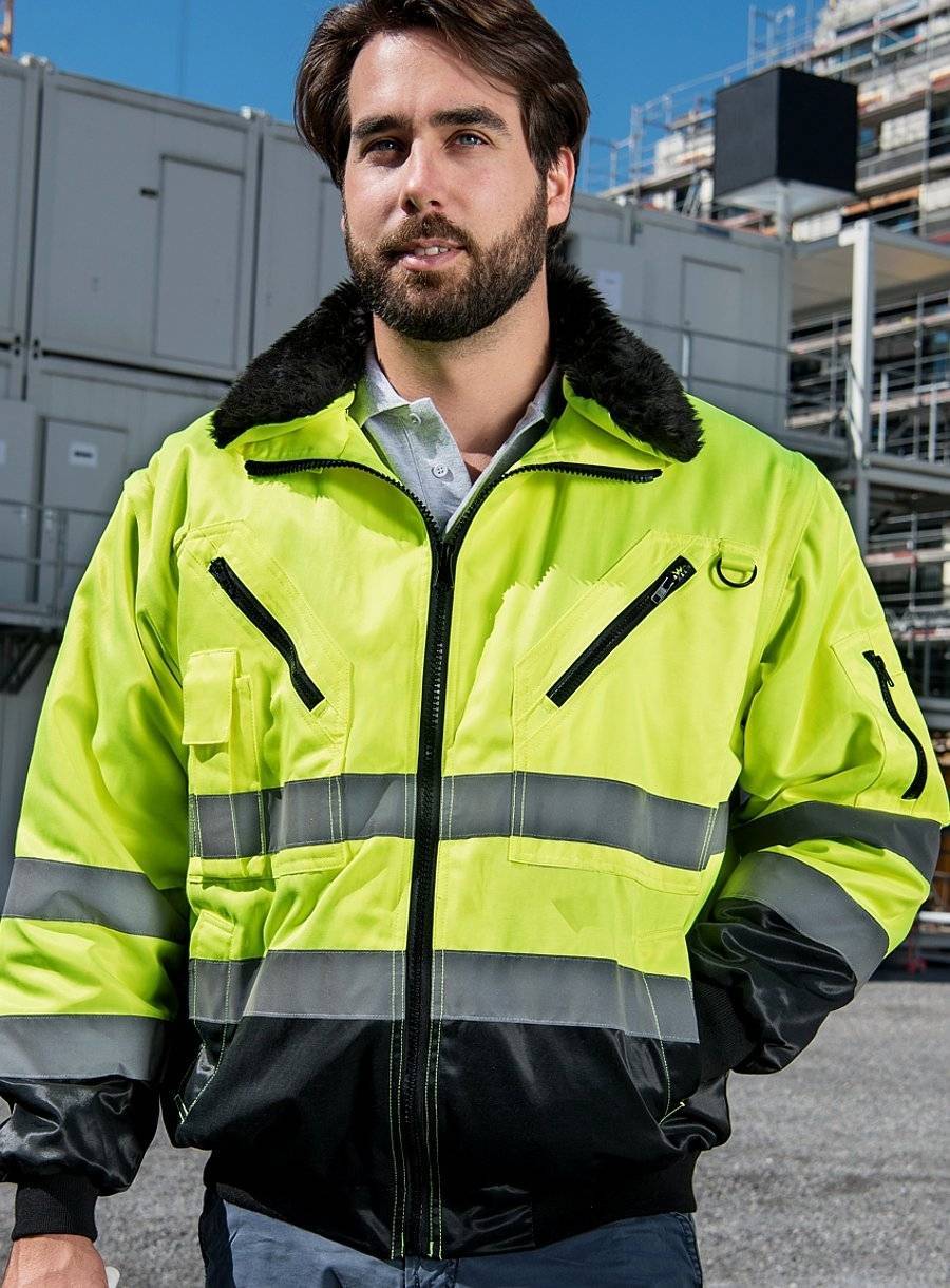 Odblaskowa kurtka z odpinanymi rękawami typu Bomberka