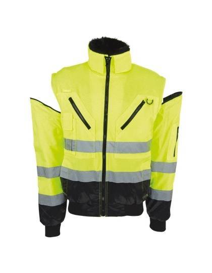 Odblaskowa kurtka z odpinanymi rękawami typu Bomberka