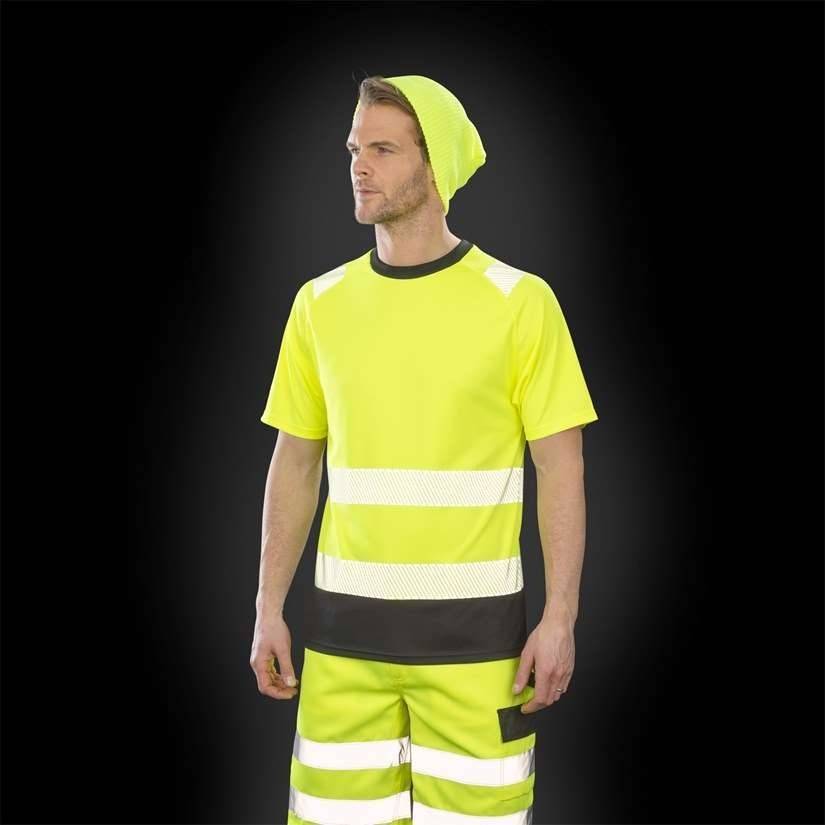 Odblaskowa szybkoschnąca koszulka robocza, materiał z recyklingu