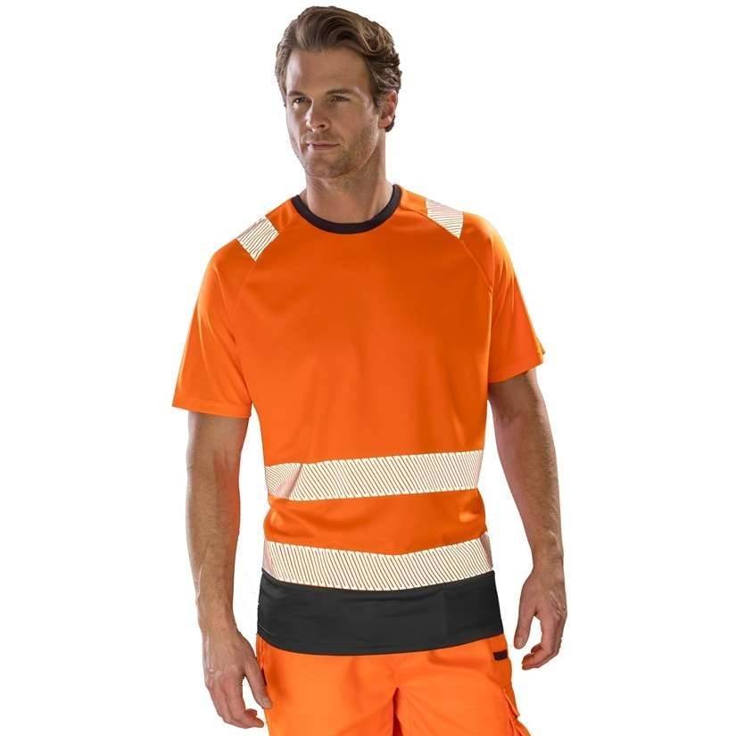 Odblaskowa szybkoschnąca koszulka robocza, materiał z recyklingu