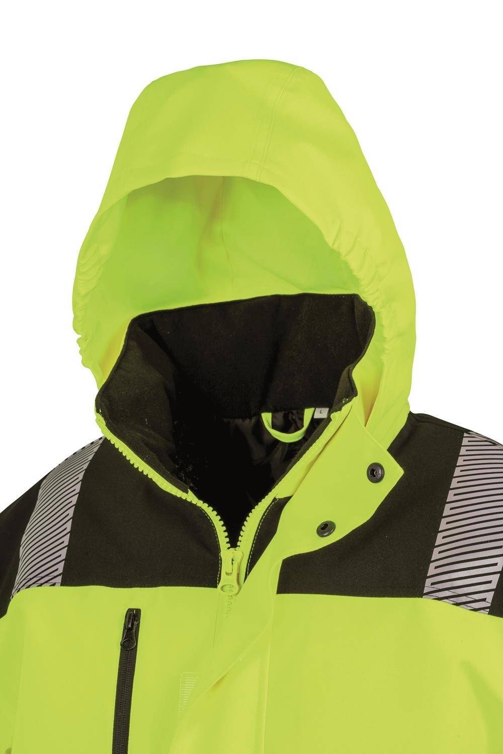 Oddychająca kurtka odblaskowa z klapą sztormową zapinaną na rzep