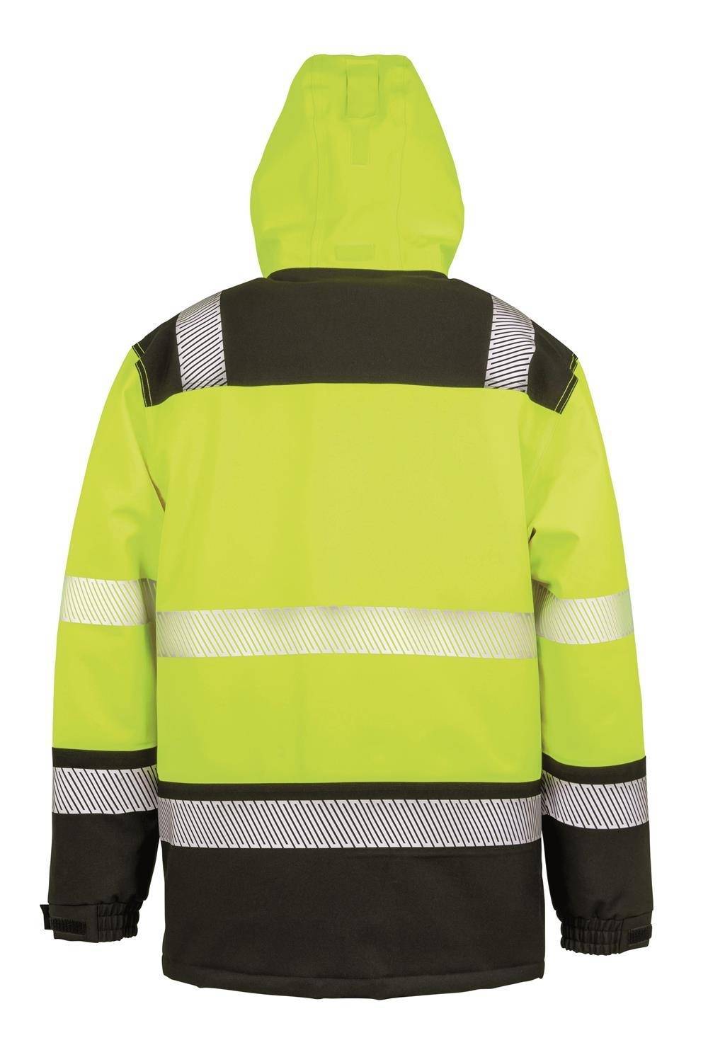 Oddychająca kurtka odblaskowa z klapą sztormową zapinaną na rzep