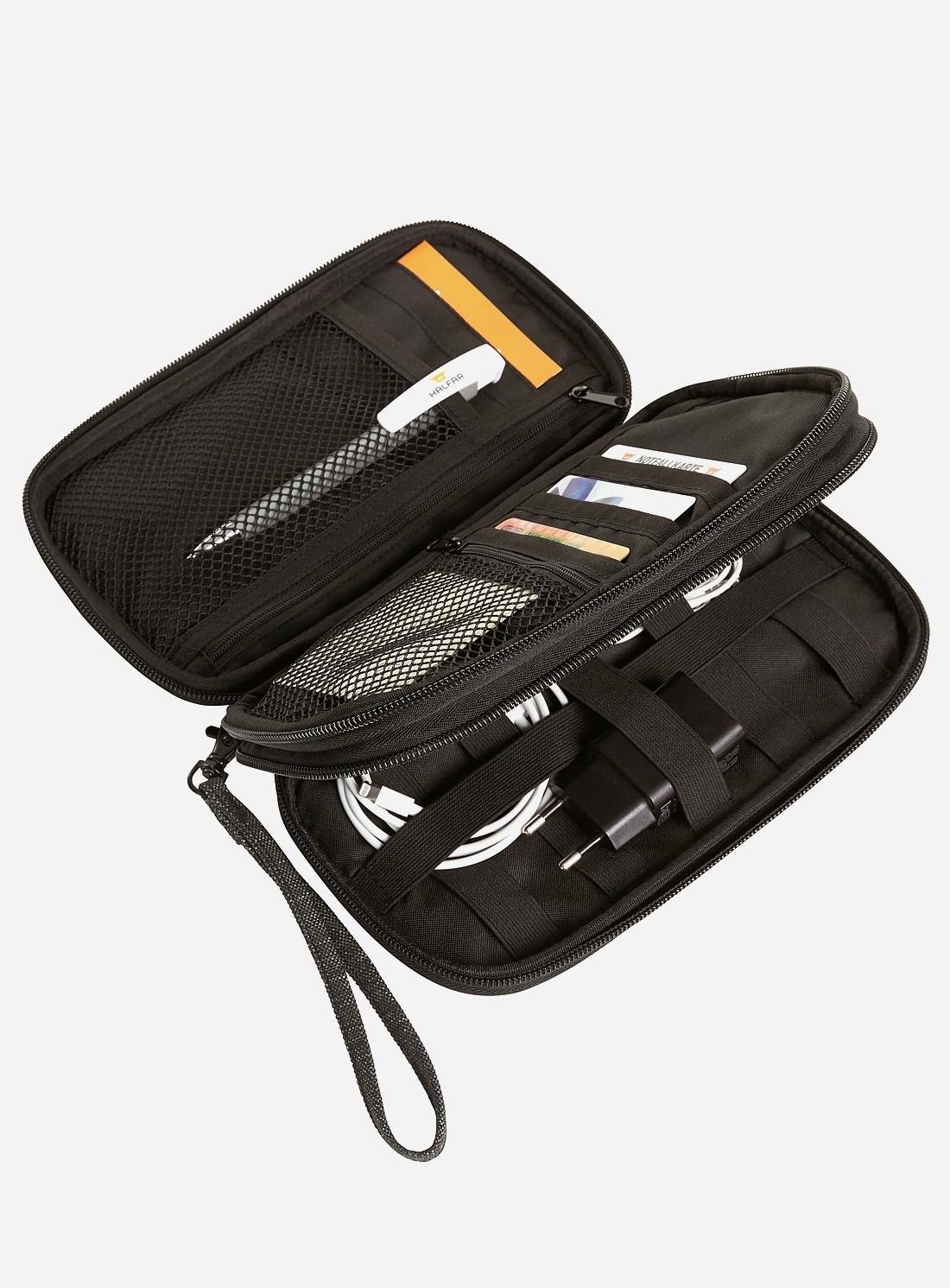 Organizer podręczny z oddzielnymi komorami na zamek