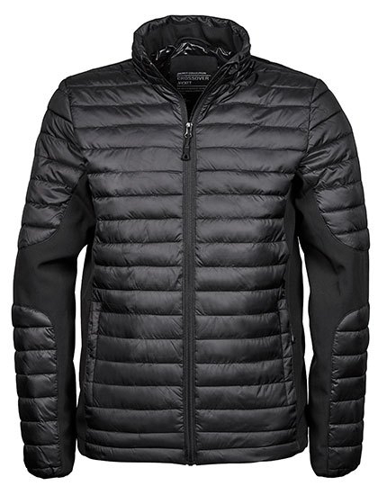 Pikowana kurtka męska o dopasowanym fasonie z melanżowymi panelami