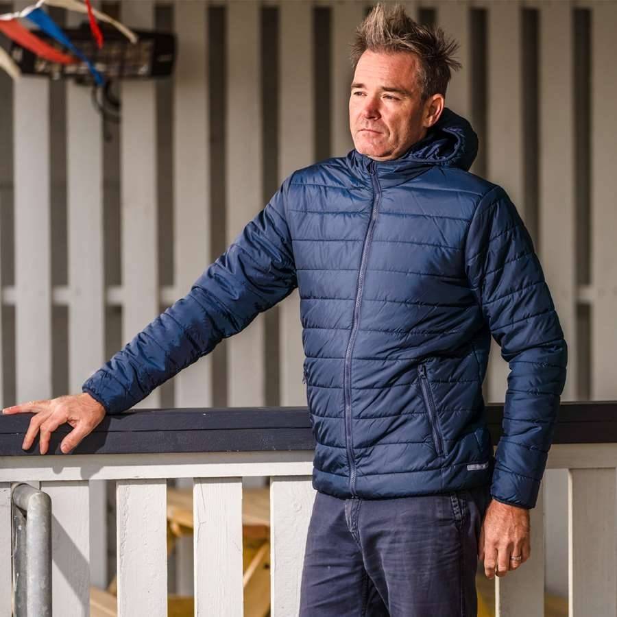 Pikowana kurtka męska Result z kapturem i kontrastowymi zamkami