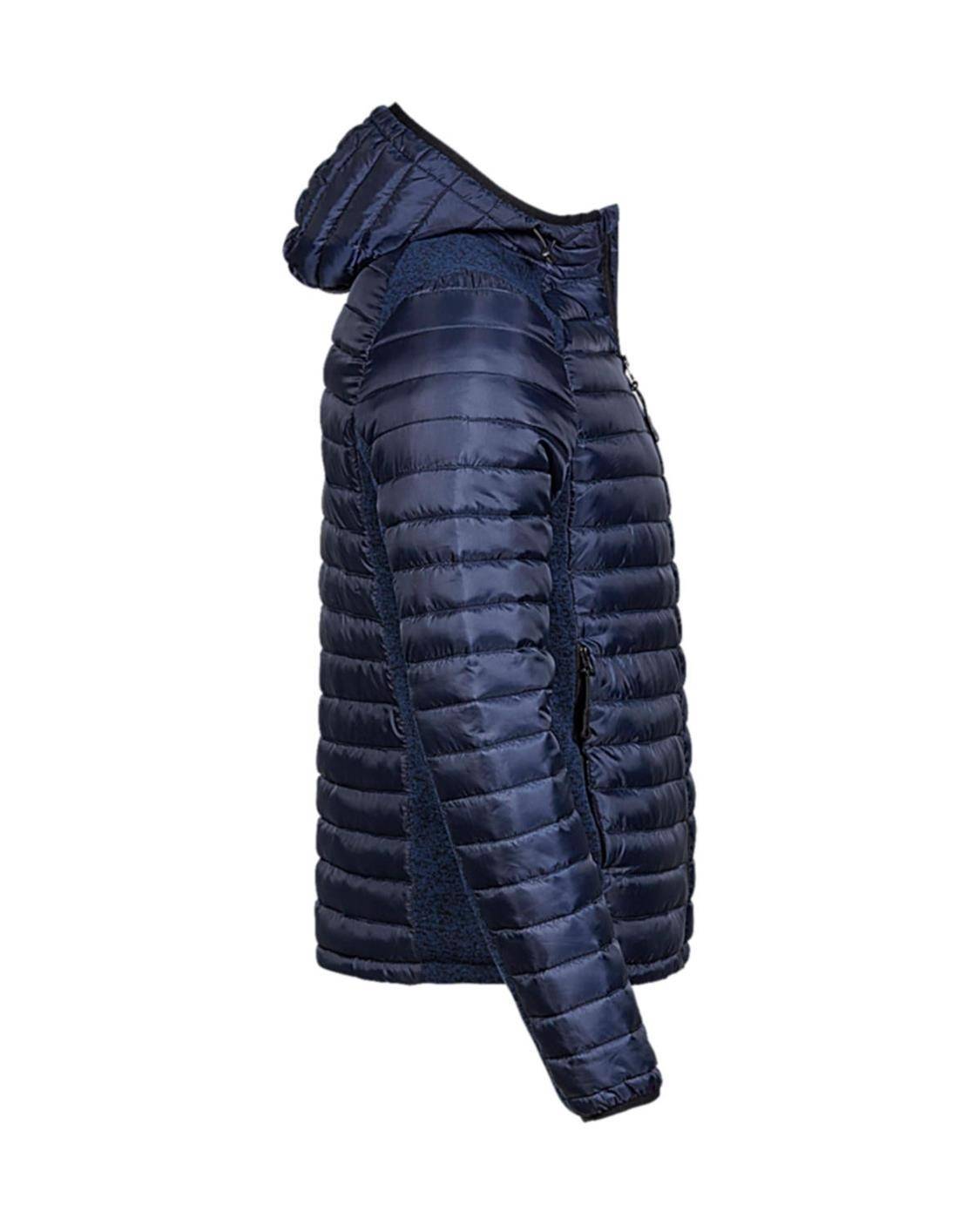 Pikowana kurtka męska z bocznymi melanżowymi panelami