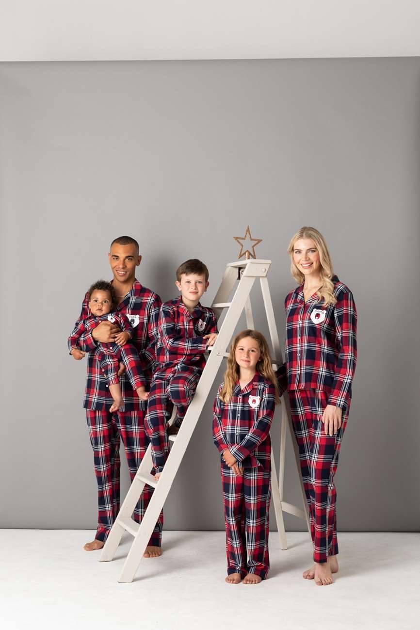 Piżama damska w dekoracyjnym flanelowym wzorze