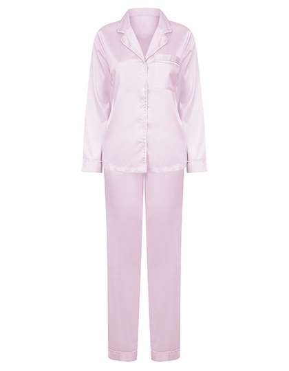 Piżama satynowa damska z kieszonką na piersi