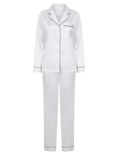 Piżama satynowa damska z kieszonką na piersi