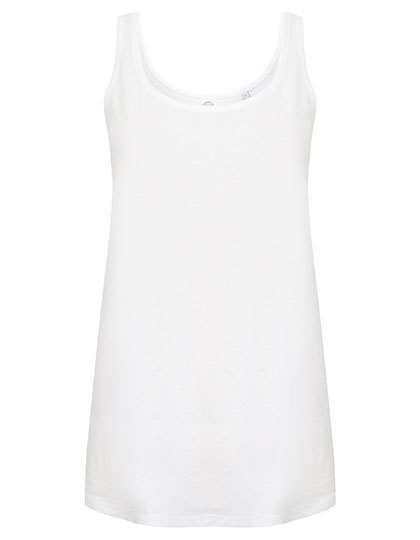 Podkoszulek damski o luźnym fasonie z wydłużonymi plecami