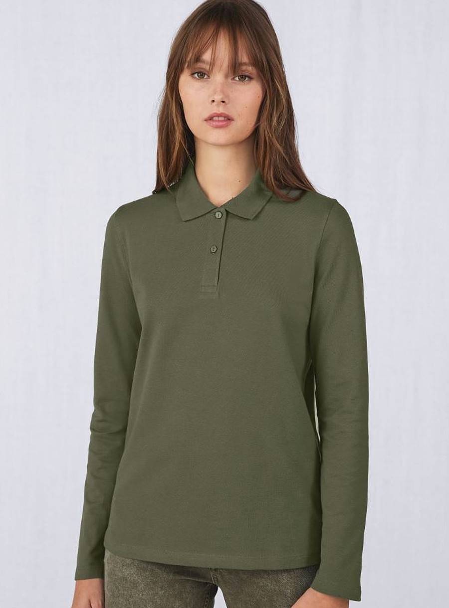 Polo damskie z długimi rękawami, model Optimium