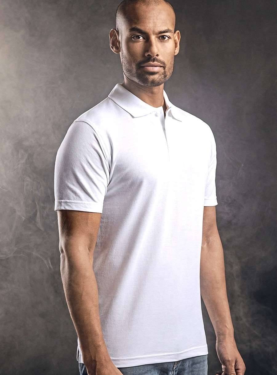 Polo męskie z krótkimi rękawkami z materiału o splocie piqué z dodatkiem elastanu