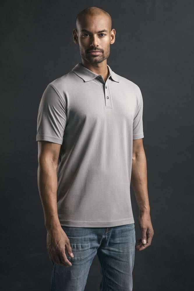 Polo męskie z krótkimi rękawkami z materiału o splocie piqué z dodatkiem elastanu