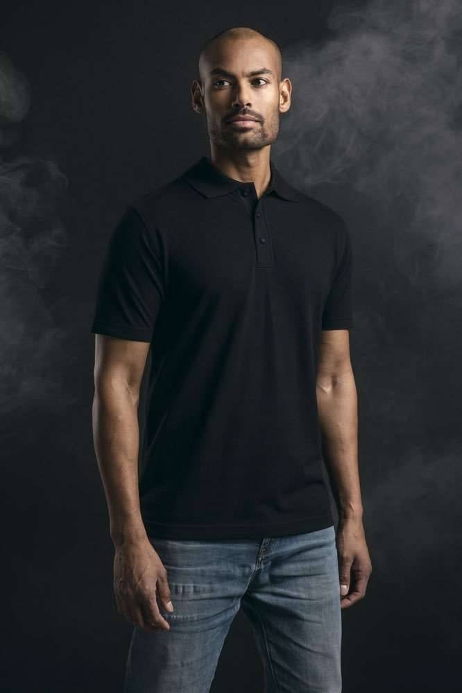 Polo męskie z krótkimi rękawkami z materiału o splocie piqué z dodatkiem elastanu