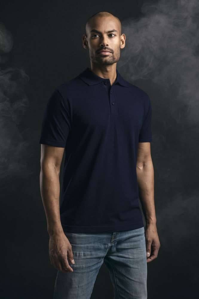 Polo męskie z krótkimi rękawkami z materiału o splocie piqué z dodatkiem elastanu