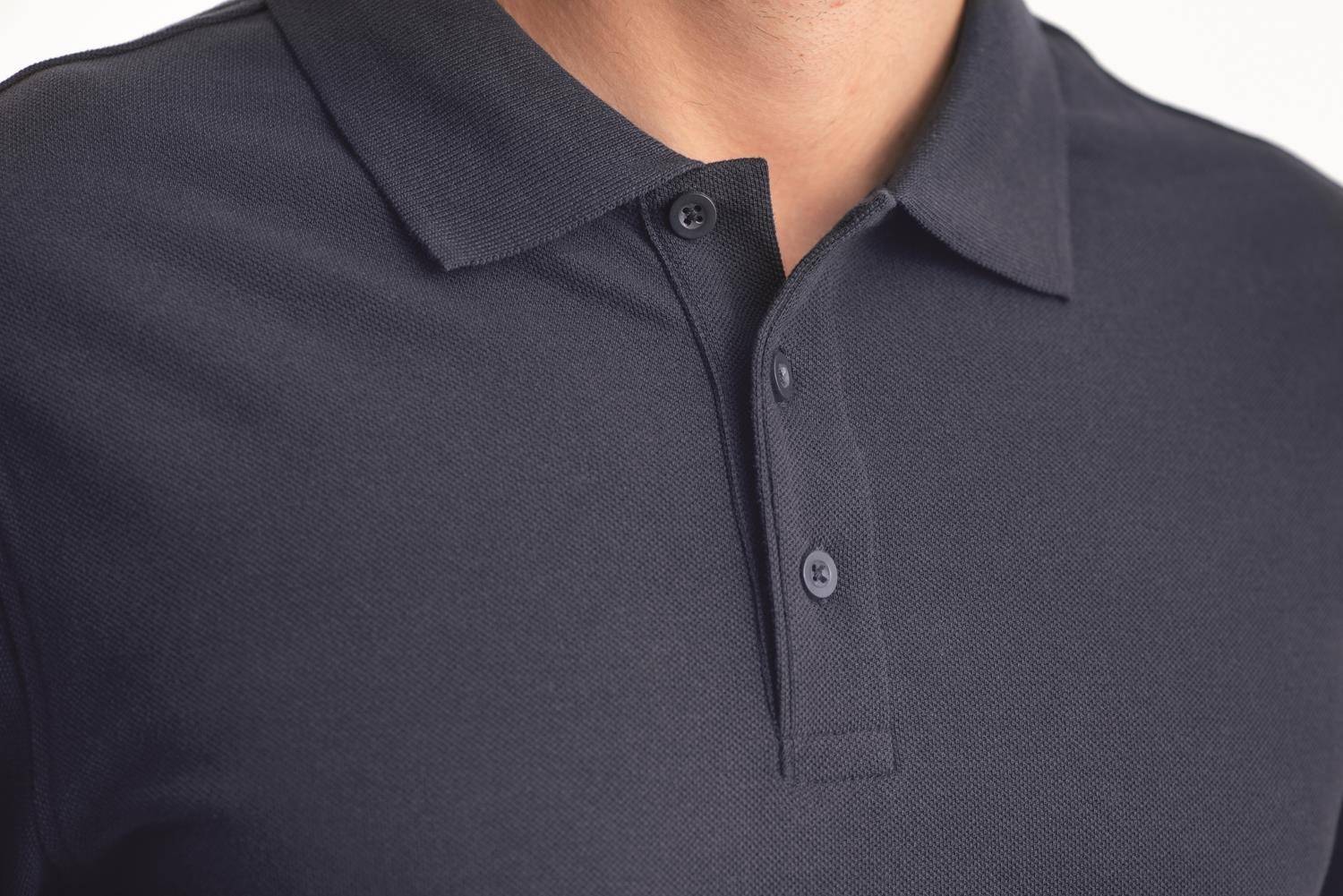 Polo męskie z ochroną przed mechaceniem i kurczeniem