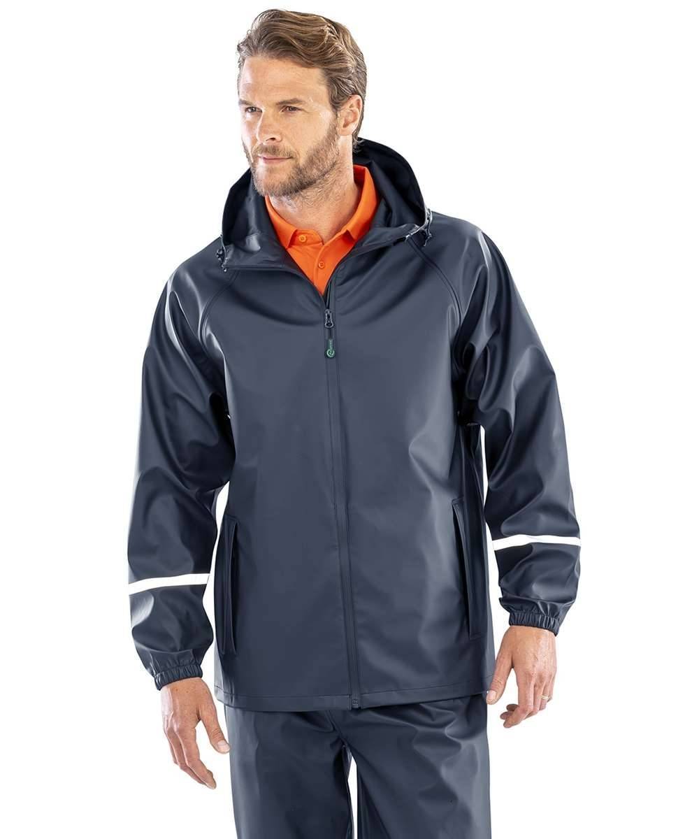 Prism PU Waterproof Jacket with Reflective Bands & Recycled Backing