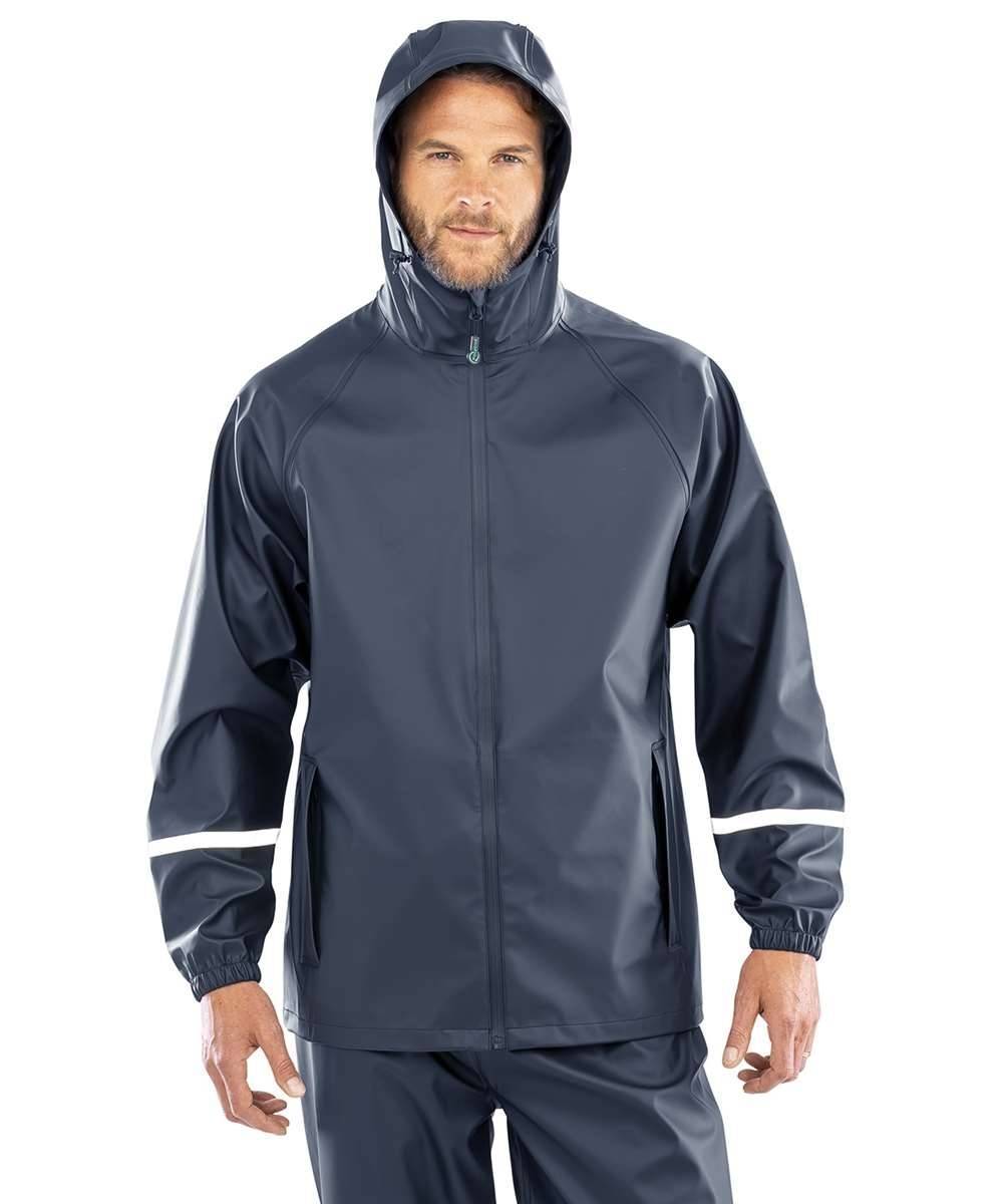 Prism PU Waterproof Jacket with Reflective Bands & Recycled Backing