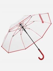 Przezroczysty parasol automatyczny z kolorowymi detalami