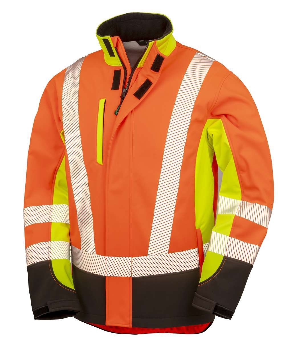 Recycled 3-Layer Printable 3-Tone Safety Softshell Jacket