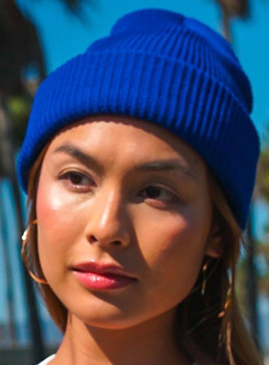 Recycled Yarn Ribbed Knit Beanie