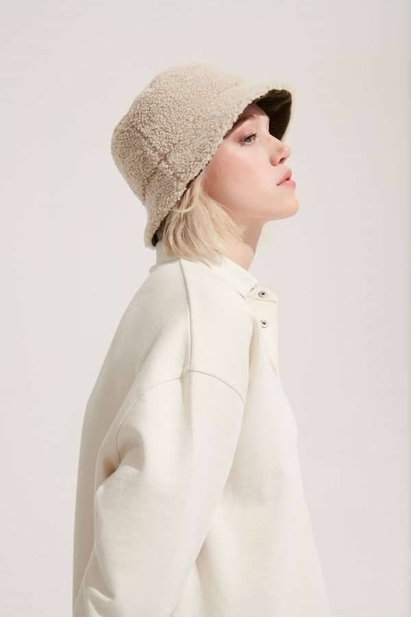 Reversible Sherpa And Velvet Bucket Hat