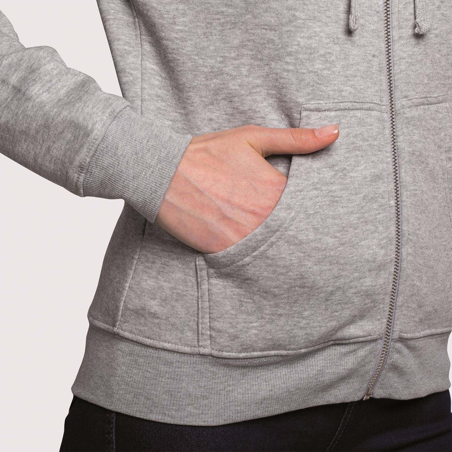 Rozpinana bluza damska Roly z kapturem o taliowanym fasonie