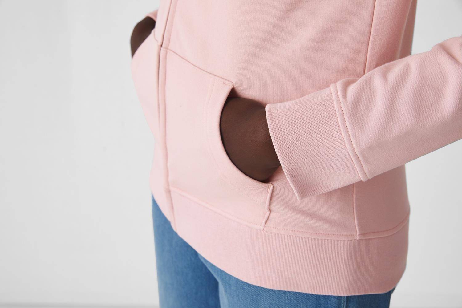 Rozpinana bluza damska z bawełny organicznej B&C o gładkiej strukturze materiału