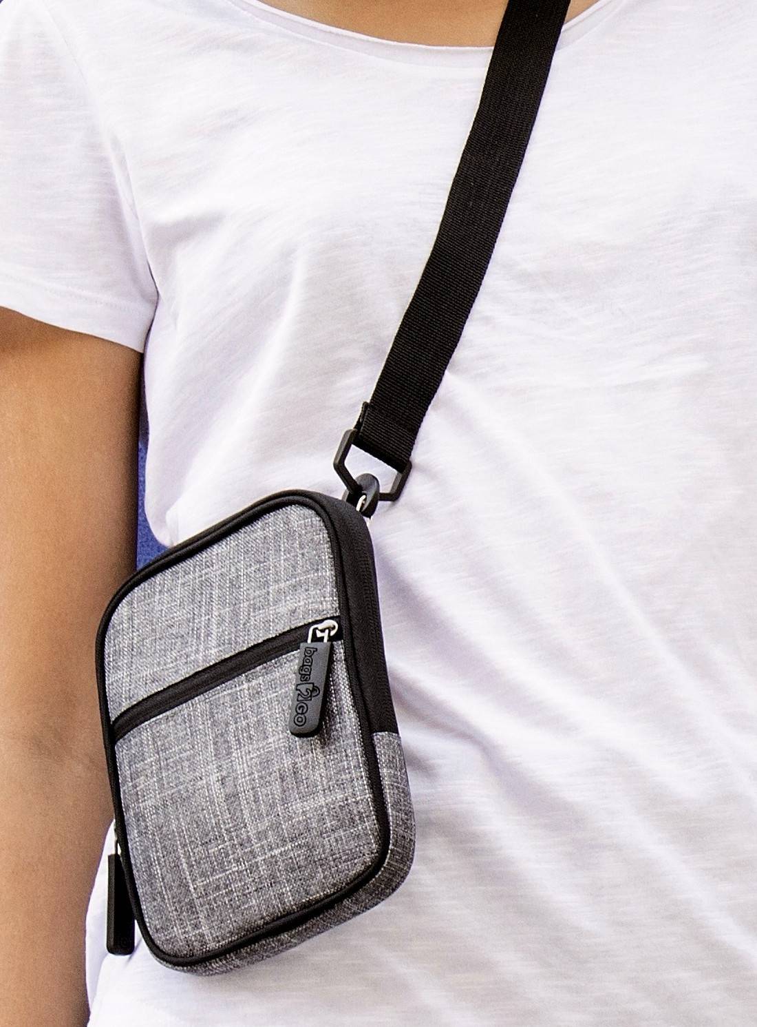 Saszetka na ramię w kolorze szarego melanżu