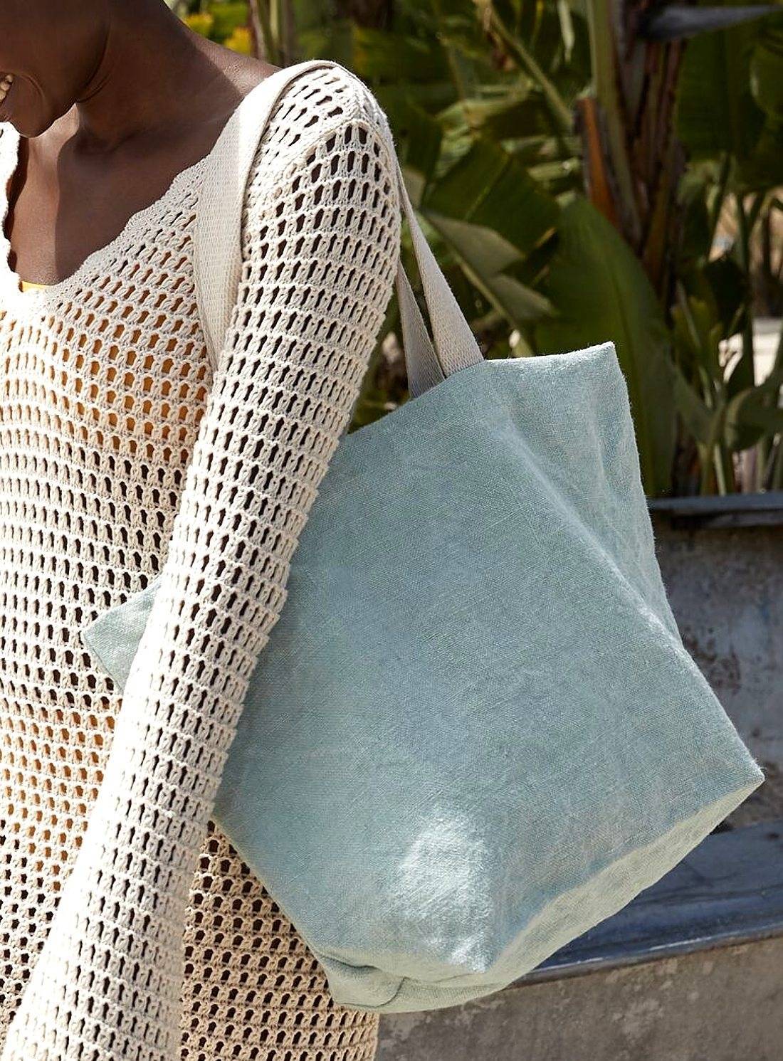 Soft Washed Jute Beach Bag
