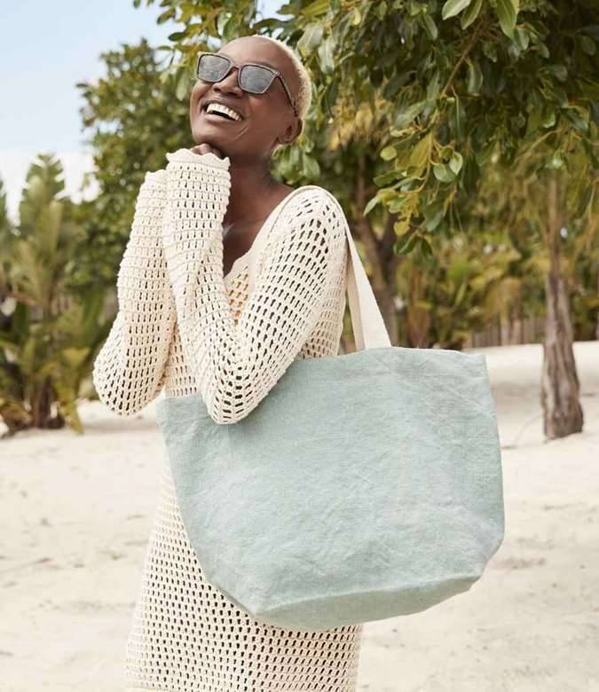 Soft Washed Jute Beach Bag