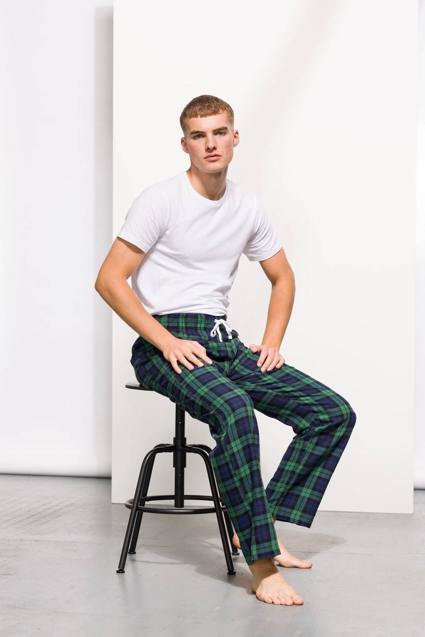 Spodnie męskie w szkocką kratę