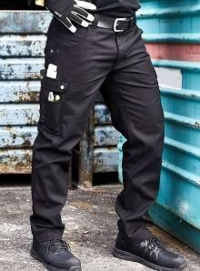 Spodnie robocze typu bojówki z potrójnymi szwami, odporne na rozdarcie