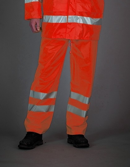 Spodnie robocze z oddychającego materiału z odblaskowymi pasami